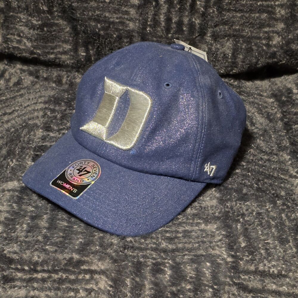 47 Brand Women s Duke Blue Devils Sparkle Clean Up Adjustable Hat One Size